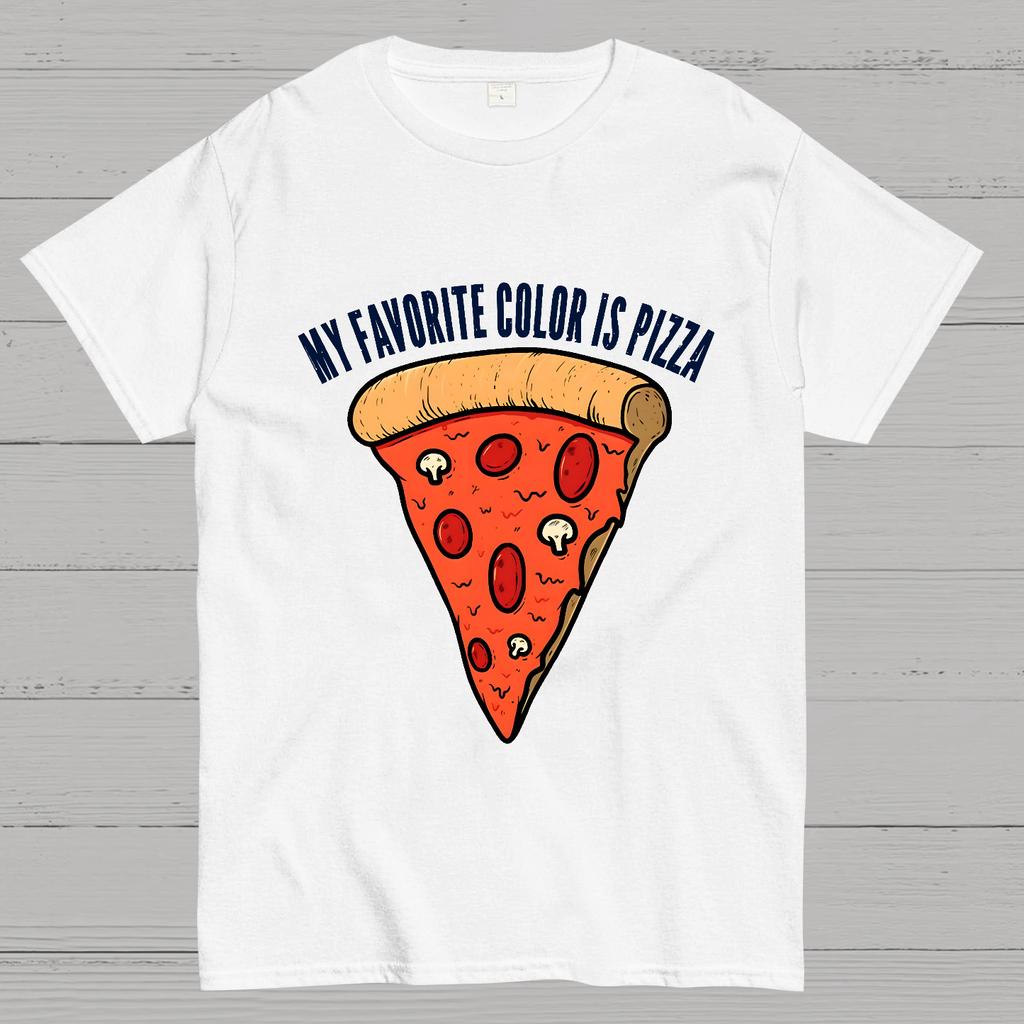 My Favorite Color is Pizza Funny Cotton Summer Casual Cool Loose T-Shirt