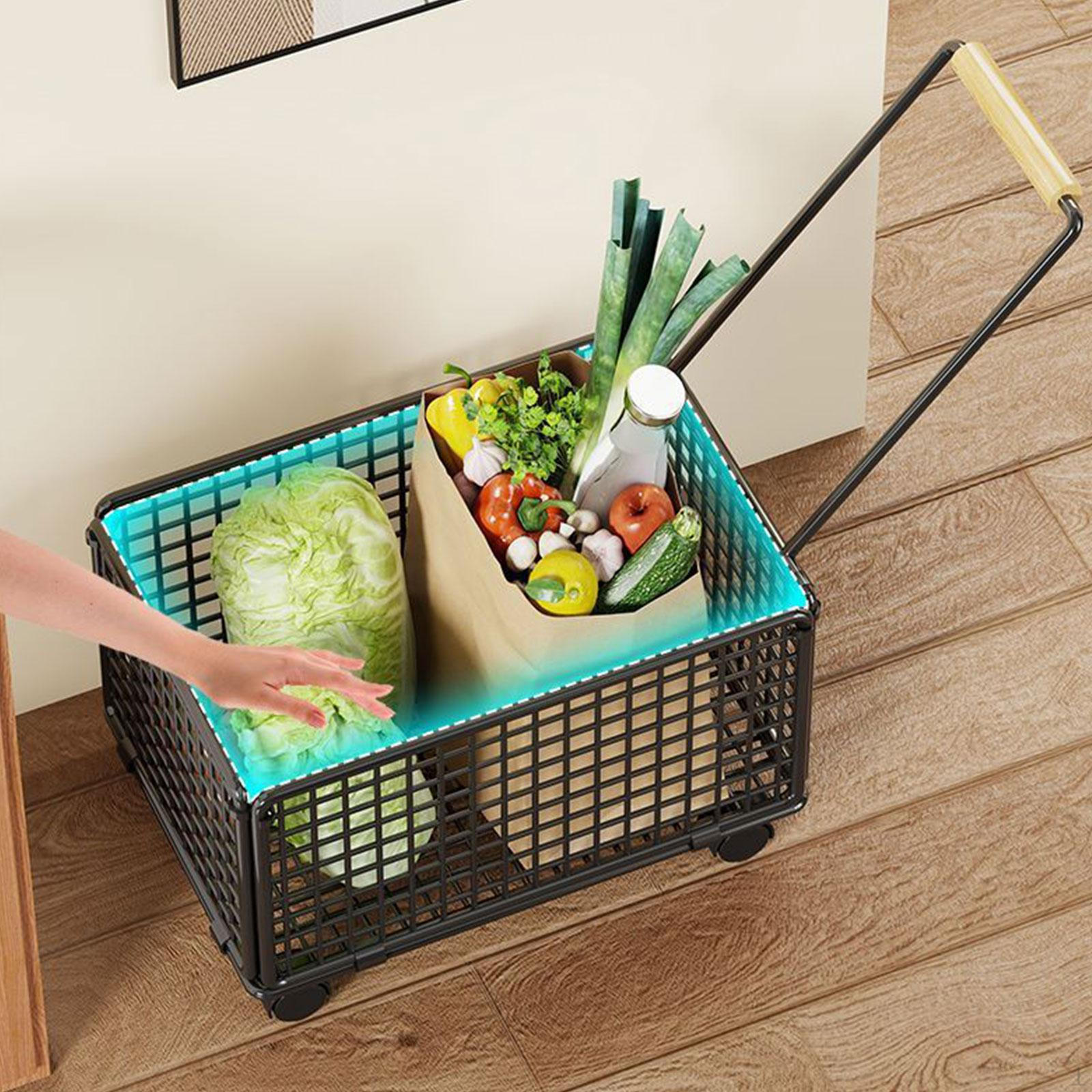 

Корзина для хранения вещей с возможностью регистрации - ручная организация с колесами-цветами 53cmx36cmx34cm чёрный