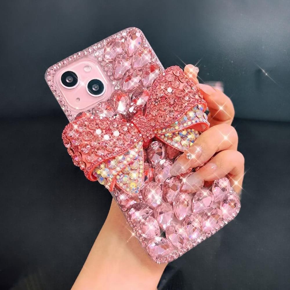

Glitter Rhinestone Bow Phone Case For OPPO Realme P3 Pro Ultra P3X P1 5G Bling Crystal Diamond Sparkly Cover Realme P1