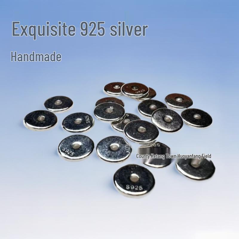 

S925 Silver Wenwan Tibetan Style Spacer Bracelet with Star, Moon, Bodhi, and Vajra Accents (2025 Edition) 4mm Thick, Hole 1.0, Diameter 1.5 [Pack of 10]