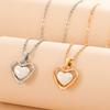 High quality simple love pendant necklace French retro heart-shaped hollow pearl pendant light luxury collarbone chain women