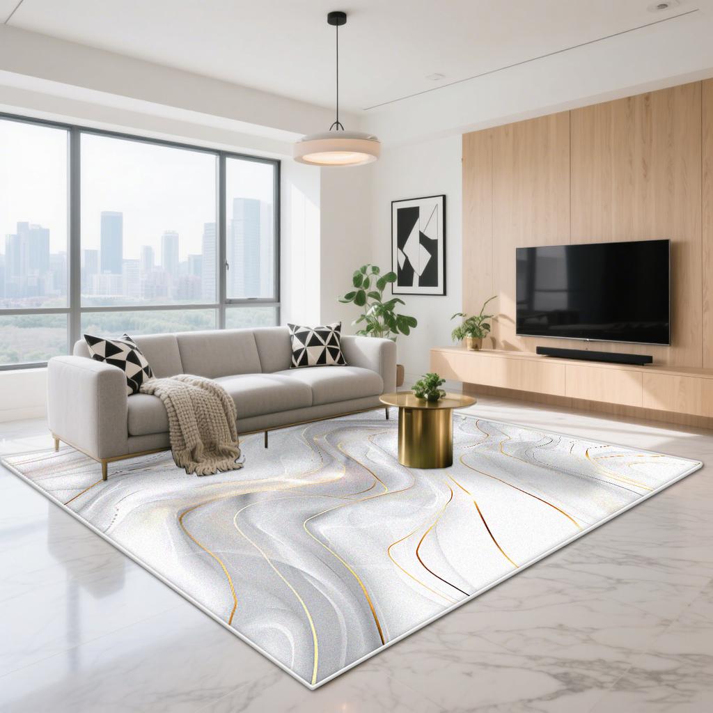 Luxury Black Marble Carpet for Living Room Modern Decoration Lounge Large Area Rugs Short Velvet Bedroom Bedside Floor Mat Soft