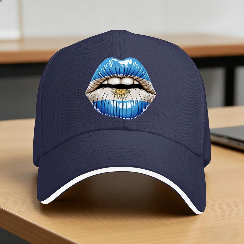 Spring Argentina Flag Lips Baseball Cap Outdoor Gym Fashion Custom DIY Sun Hip Hop Hats Women Unisex High Quality Snapback Cap