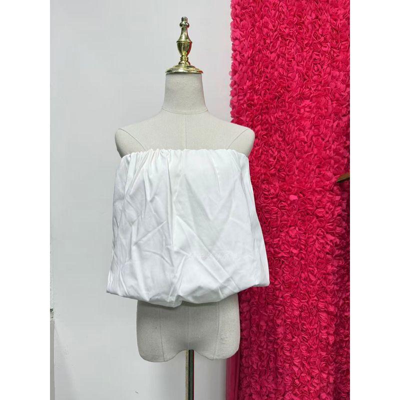 Export Single Dee * LLY Flower Bud Tube Top Small Top Sexy Little Hot Girl
