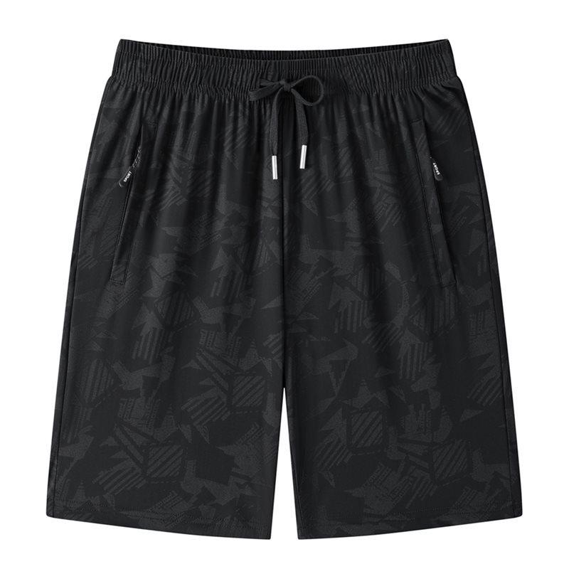 Plus Size Men's Ice Silk Breathable Bermuda Shorts - Summer Loose Fit with Drawstring.