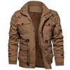 Autumn and Winter Men's Hooded Fleece-lined Thickened Plus Size Washed Jacket Men