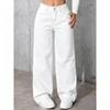 Womens High-Waisted Straight Leg Denim Pants Casual Solid Color Jeans 2026 Fall Collection