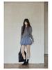 Yimeng 2025 Korean Style Patchwork Long Sleeve Knitted Cardigan for Women