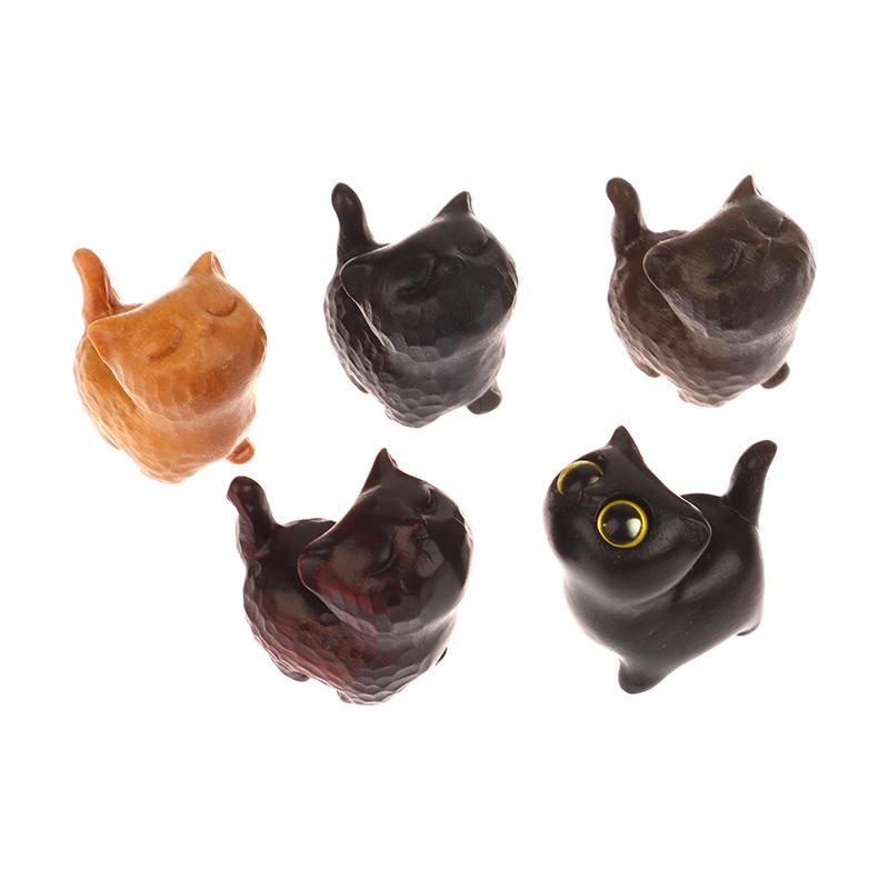 Büyüleyici Ahşap Yavru Kedi Figürini - Ev İçin El Yapımı Kedi Dekoru, Mükemmel Hediye Fikri Kedi Figürini Kedi Aksesuarları