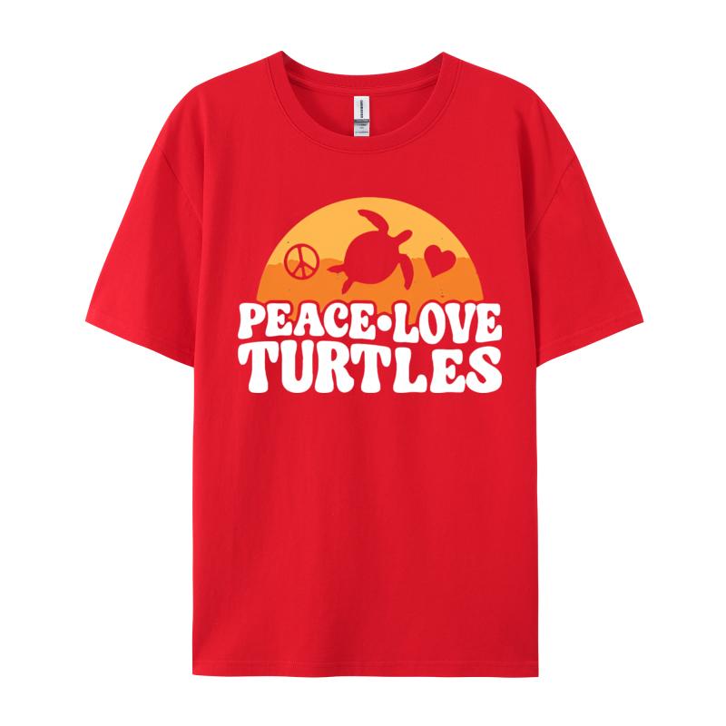Sea Turtle Tortoise Tshirt Peace Love Turtle Gift Tshirt Hot Sale Super Fashion Funny Printed T Shirt S