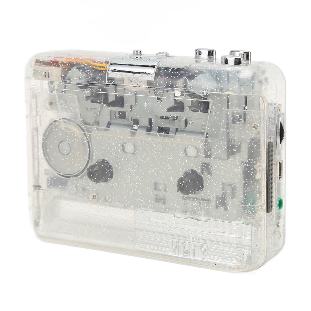 Cassette Player HiFi Noiseless Transparent Shell Portable Tape to MP3 Converter with Earphone for