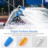 Hochdruckreiniger Dreifach-Turbinen-Düse 360° drehende Turbo-Düse Sprüher 4000 PSI Mit 1/4" Schnellkupplung Gartenwerkzeuge für Auto