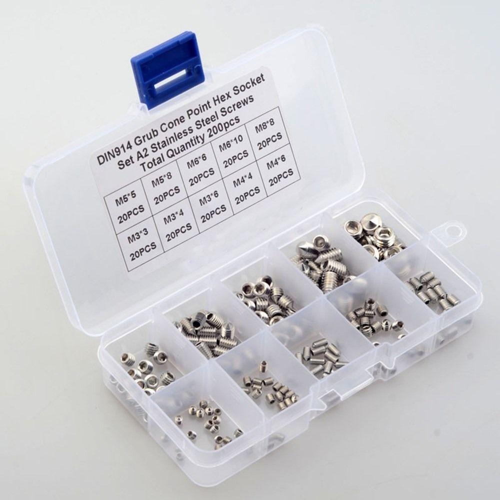 200Pcs Cone Point Set Screws 304 Stainless Steel Socket Set Screws  Bathroom Fixtures