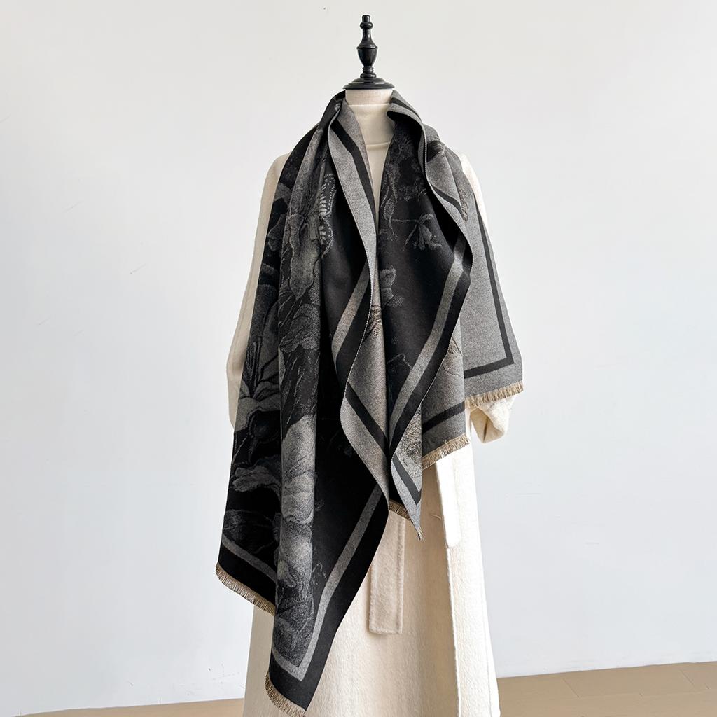 Luxury Winter Scarf Women Cashmere Warm Pashmina  Female Shawls Wraps Thick Soft Bufanda Poncho Scarves Hijab