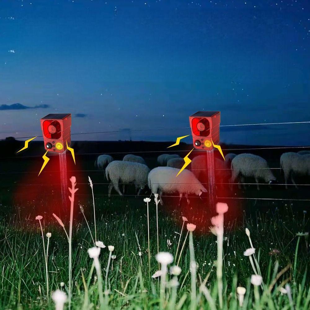 Audible and Visual Alarm Solar Powered Alarm Dog's Bark Solar Anti-theft Device  Warehouse