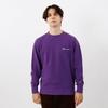 Champion Long Sleeve Crew Neck Sweatshirt with Fleece and Script Deep Men's Logo, Purple, C8-W041Z