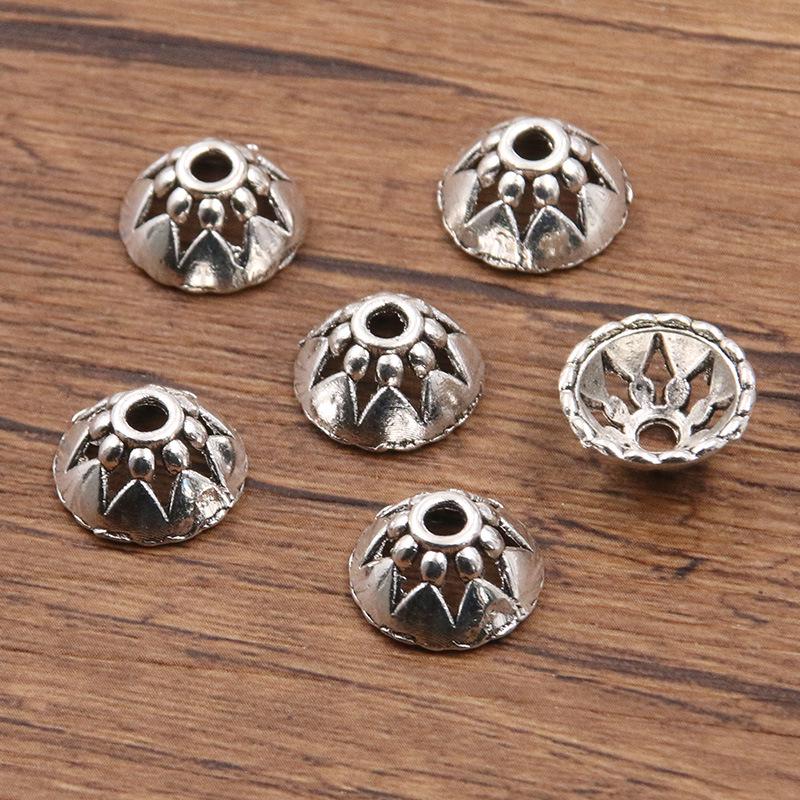Antique Silver Flower Spacer Beads: Multi-Style, Hollow Design for DIY Bracelets & Necklaces