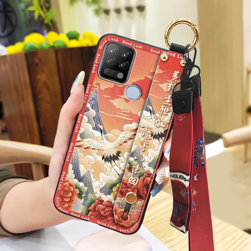 Fashion Back Cover Phone Case For Tecno Pova/LD7 Waterproof Dirt-resistant Anti-knock Silicone Shockproof Wrist Strap