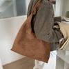 Soft Suede Hobo Bag with Knotted Handle Large Capacity Fashion Shoulder Bag