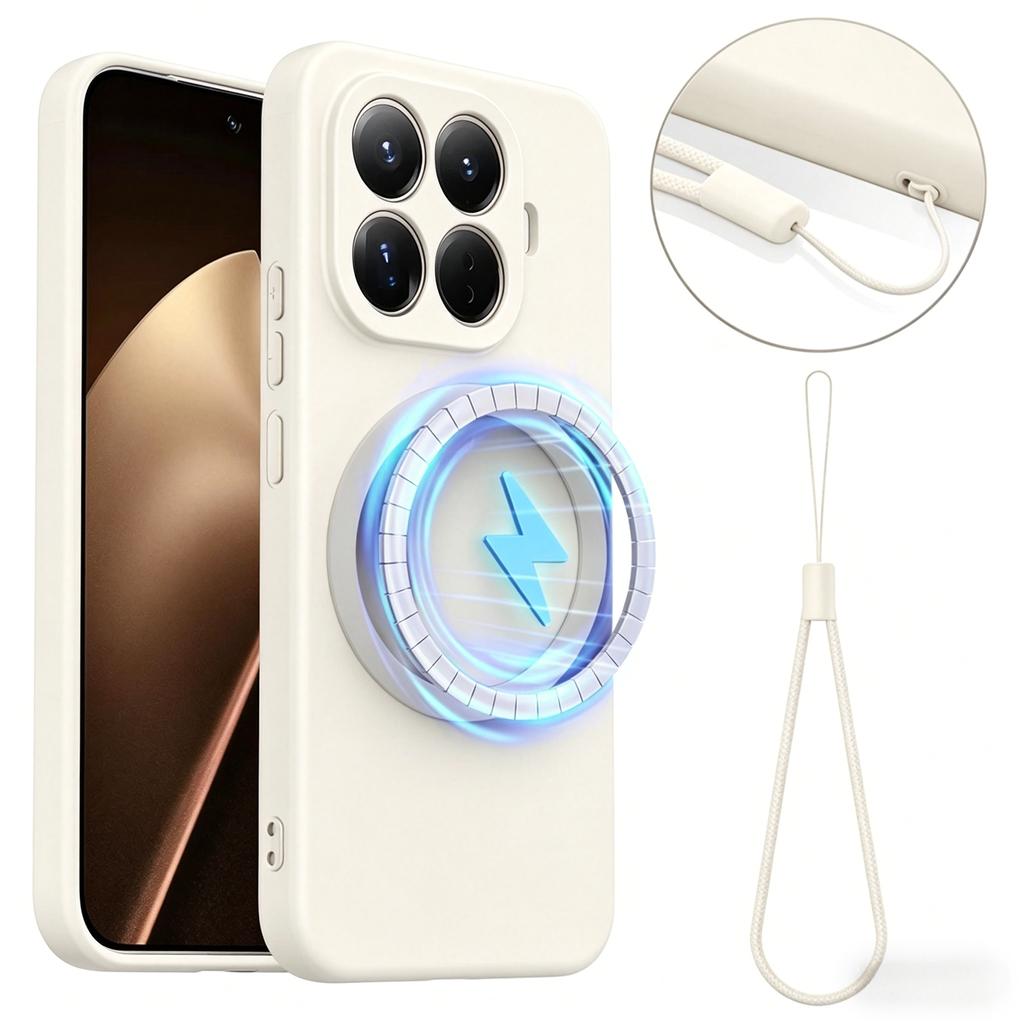 Etui z płynnego silikonu o wrażeniu skóry dla Xiaomi 15T Pro 14T/13T Pro 17 Pro Max 15 Ultra POCO X8 Pro Max M8 Pro F8 Ultra Magnetyczne Pokrowiec