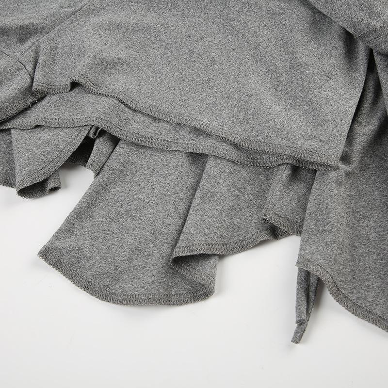 Sexy Solid Mini Wrinkled Irregular Skirts for Summer Women's Skirts New Drawstring Lace Up Waist Low Waist Skirt Woman