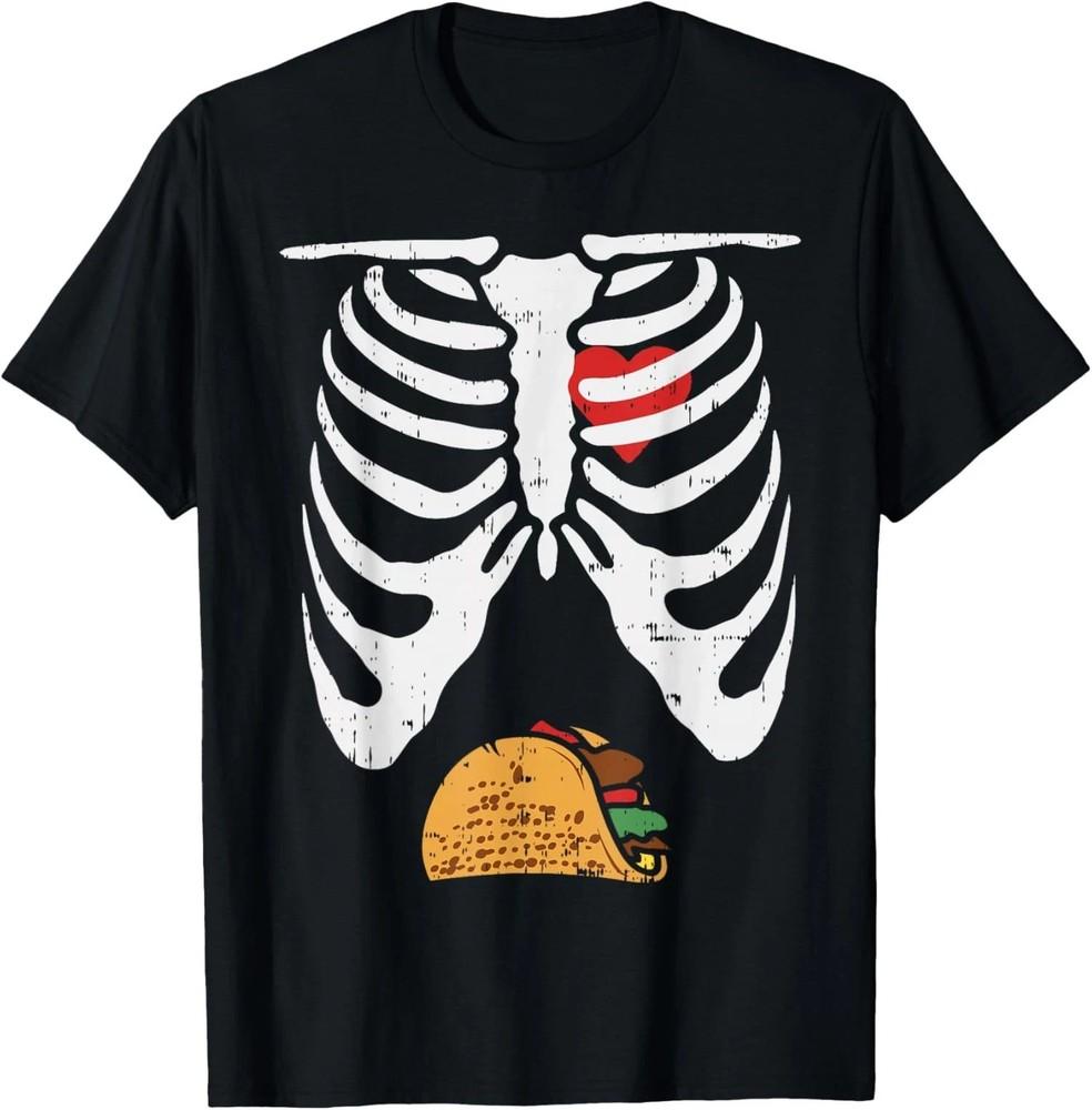 Halloween Dad Skeleton Taco Belly Funny Pregnancy Unisex Unisex T-Shirt XXXL