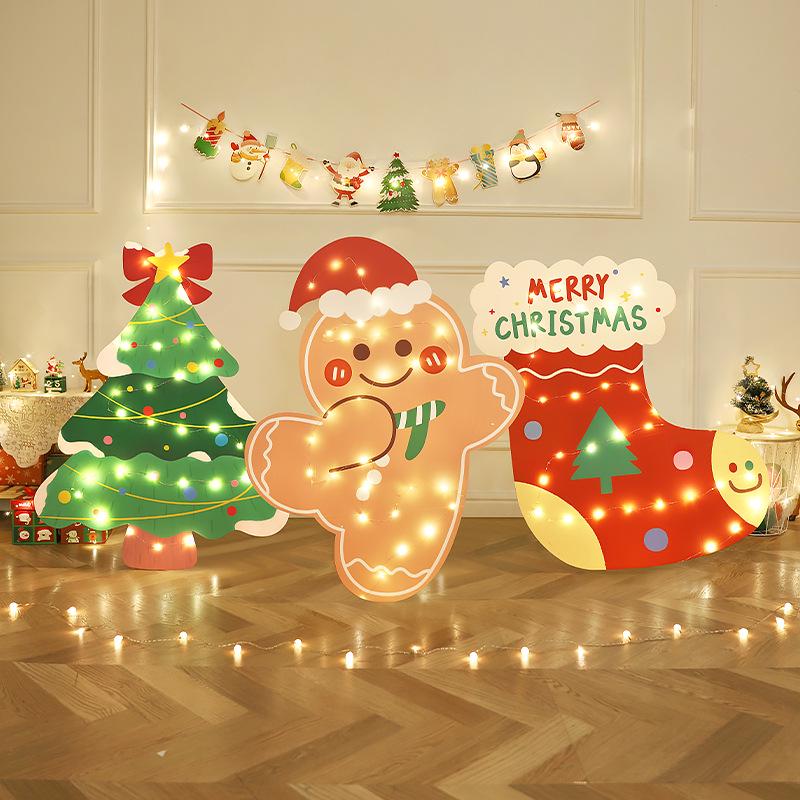 Ornamenti di Natale a Tema Babbo Natale: Set Scena Oggetto di Scena per Foto Vacanze all'Aperto