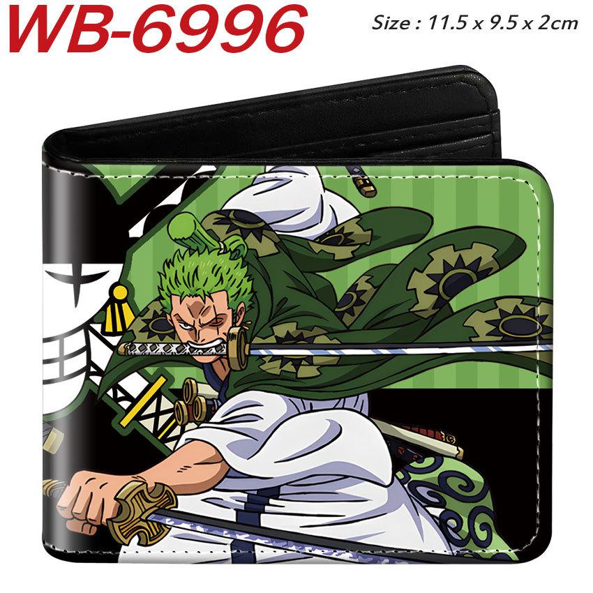 One Piece Anime Geldbörse Vollfarbdruck Zweifach faltbar Kartenhalter Studenten Anime Leder Geldbörse