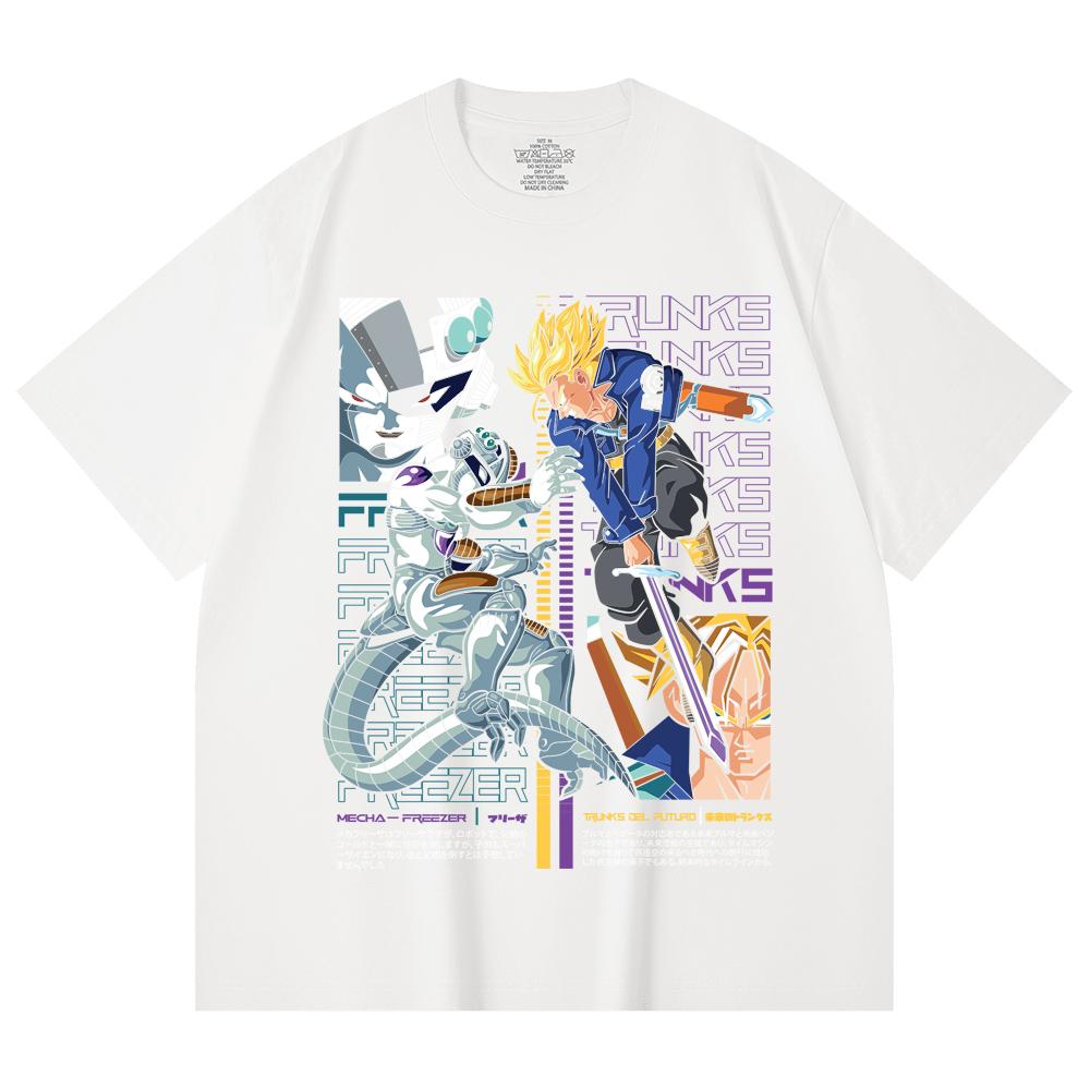 230 Gsm 100% Cotton Dragon Ball V50 Trunks Freeza Print Unisex Heavy Cotton T Shirt
