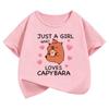 Just A Girl Who Love Capybara T Shirts Funny Short Sleeve Summer Spring Kids Children's T-shirt Boys Girls Casual Top Tee Shirt