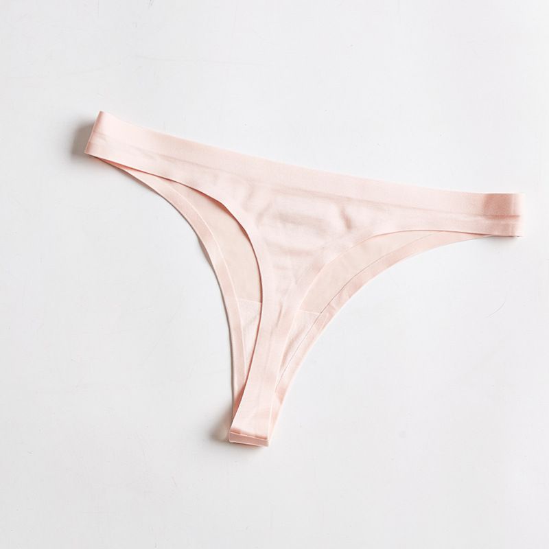 Women's Tangas Thong Low Waist Panties G-String Briefs Solid Color Underwear