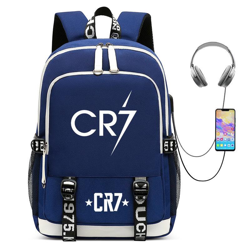 Football Star Collection Teen Primary And Secondary School Student School Bag Usb Men'S And Women'S Casual Backpack