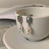 [Earrings available] Natural freshwater pearl drop gemstone earrings
