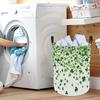 1pc, Dokriy, Clover and Lucky Clover White Storage Basket, Foldable Laundry Basket, Large Capacity and Convenient Handle, Can Store Clothes, Holiday P