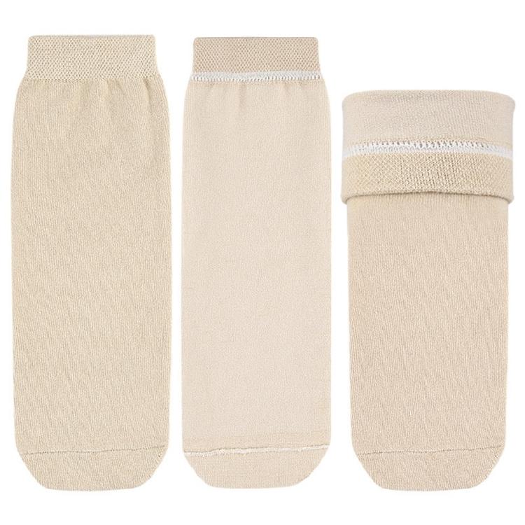 Beige Prosthesis Sock Cover With Long Coverage Fabric Structure for Prosthesis Users and Daily Walking Routine
