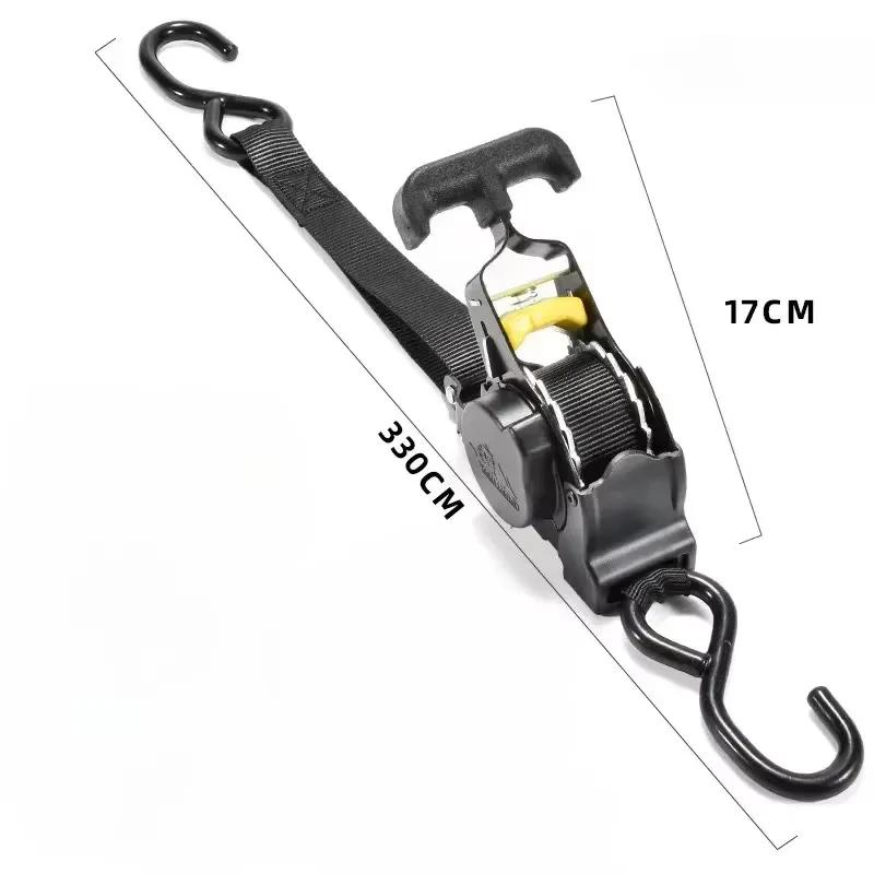 Auto Cargo Straps Retractable Belts Ratchet Tensioner for Load Luggage Motorcycle Car Truck Tie Down Securing Strap Set