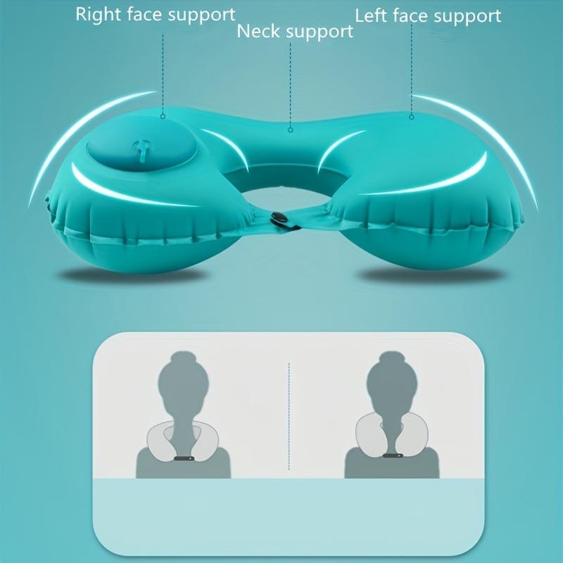 Inflatable U-Shaped Neck Pillow – Self-Inflating, Flocking Skin-Friendly for Office, Camping, Hiking, Car Nap & Travel
