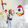 Pull String Rocket Ship Pinata Rocket Pinatas with Blindfold Bat Stick Confetti for Kids Space Themed Birthday Party Supplies