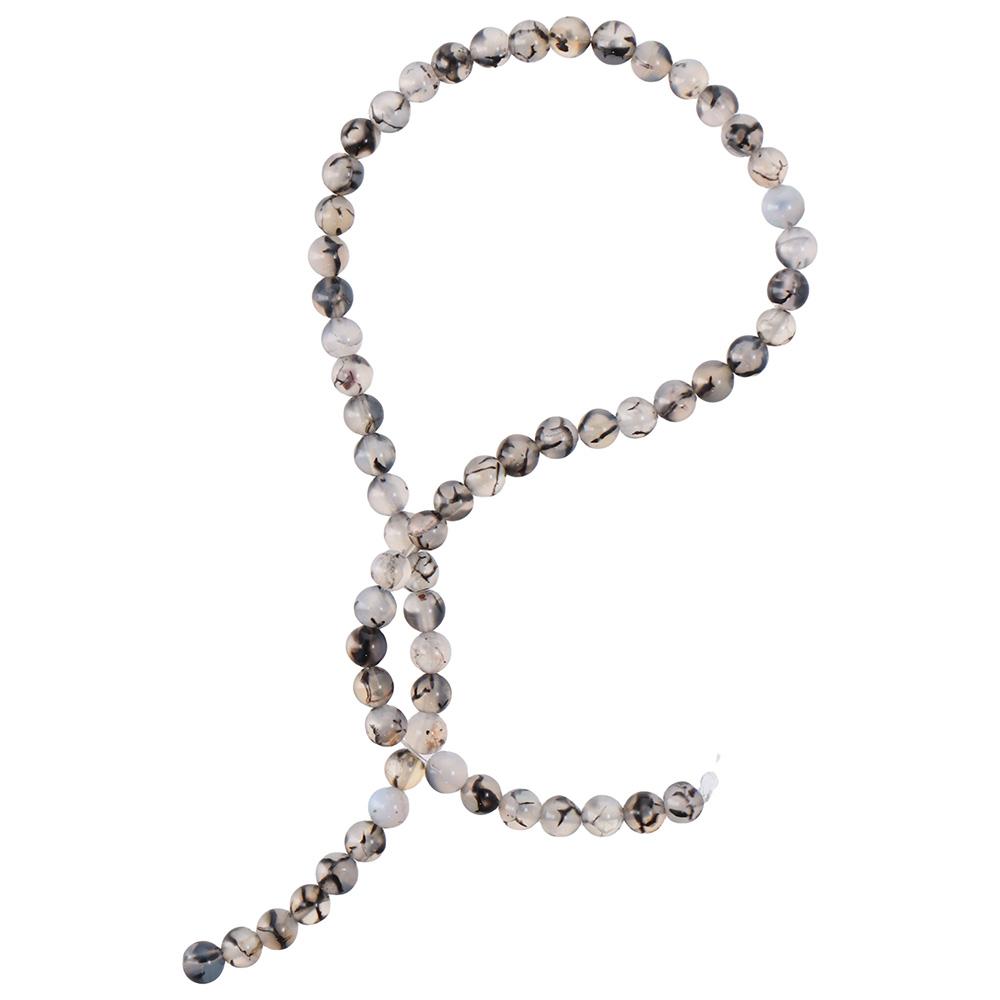 

120 шт. Агатовые бусины с драконьей жилой, гладкие свободные бусины из агата, ожерелья