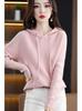 Women's 100% Wool Hooded Sweater - New Autumn/Winter Cashmere Knit Base Layer Hoodie