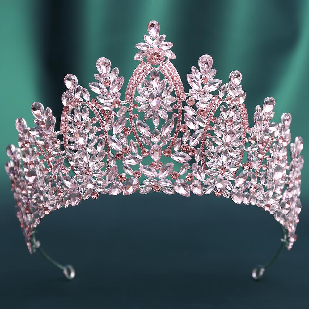 2026 European and American Beauty Pageant Bridal Crown Headgear, Alloy Crystal Wedding Headband Headband Headgear Crown