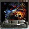 Dreamy Human Profile Face Digital Printing Polyester Wall Hanging Tapestry Decorative Living Bedrooms Office Background Gift