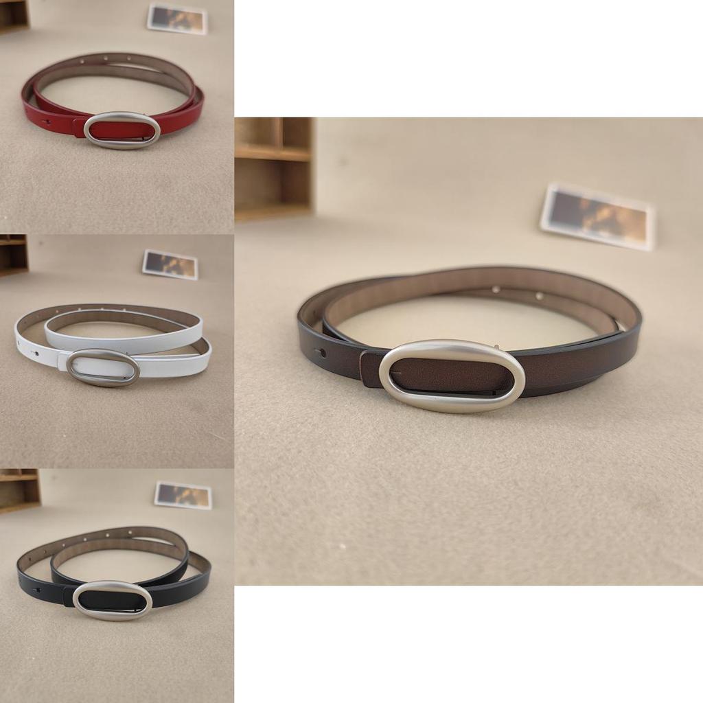 Classic Solid Color Leather Waistband For Women With Alloy Buckle For Daily Casual Use
