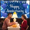 Decorations Supplies Navy Blue Happy Anniversary Large Party Banner Birthday Party Women