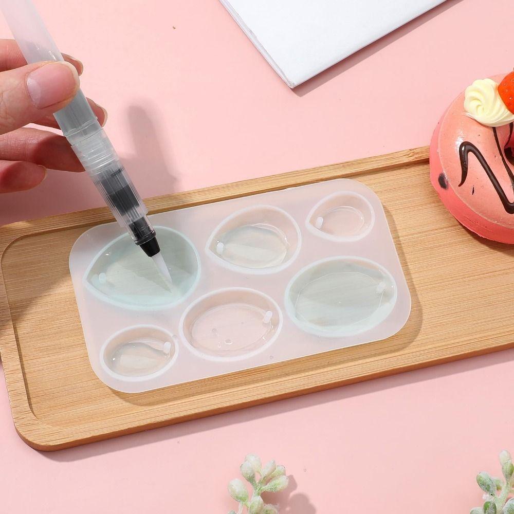 6 Cavities Resin Jewelry Mold Waterdrop Oval Shape Resin Casting Mold  Earring Necklace Making