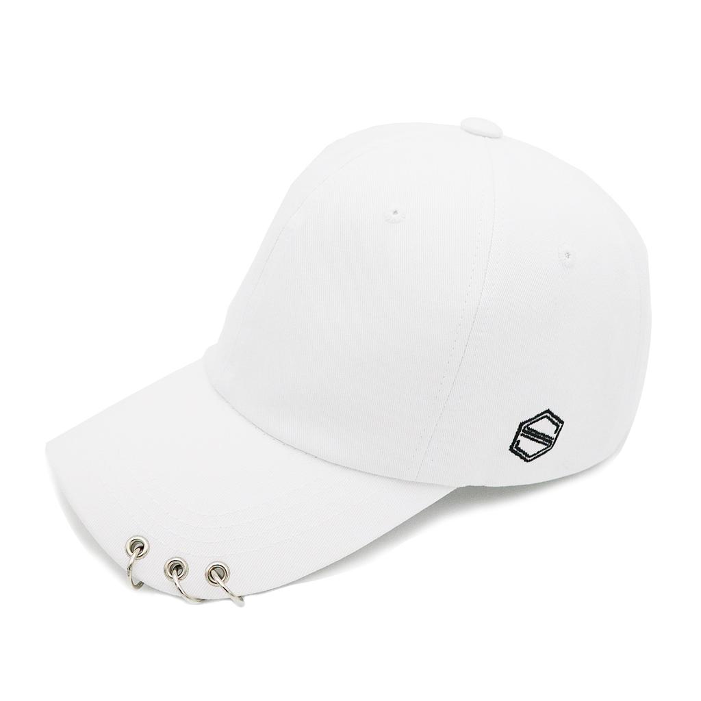 Casquette Blanche à Boule Piercing Seutaendeueob (Coupe régulière)