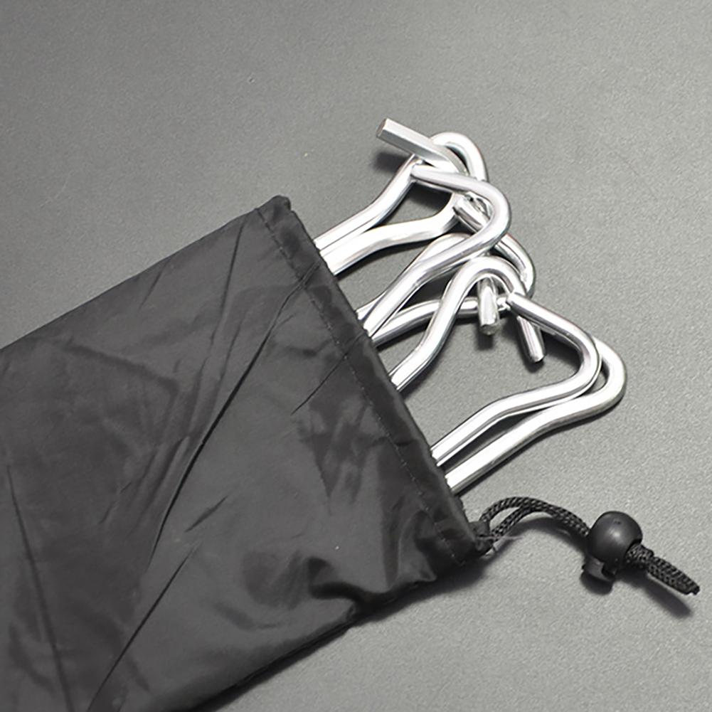 7-shaped Tent Pegs Aluminum Alloy Ground Nail With Windproof Rope Hammer Set Camping Tent Canopy Accessories