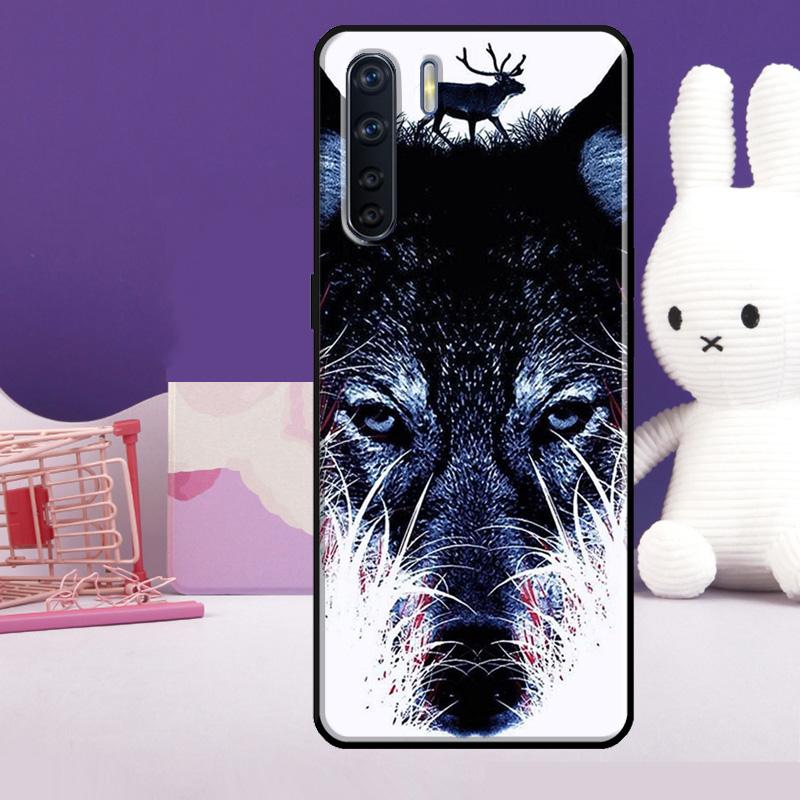 Wolf Art Black Case For Oppo A18 A38 A78 A98 A58 A60 A80 A40 A96 A76 A16 A94 A74 A54 A15 A17 A57 A77 A5 Pro