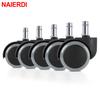 NAIERDI 5pcs Universal Mute Wheel 2" Office Chair Caster Replacement Casters Swivel Rollers 360 Degree Furniture Wheel Hardware