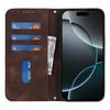 For iPhone 16 Pro Stand Case Magnetic Closure Skin Touch Leather Flip Phone Cover with Wallet
